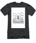 Cartoon Skeleton Frolics in a Field of Flowers and Butterflies Jose Campes T-Shirt