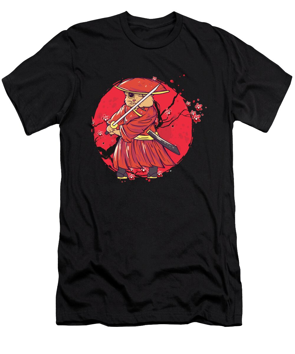 Cat Ninja Katana Kendo Sword Japan Samurai Gift Thomas Larch T-Shirt
