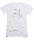 Cat Portrait Line Art Drawing Lj Knight T-Shirt