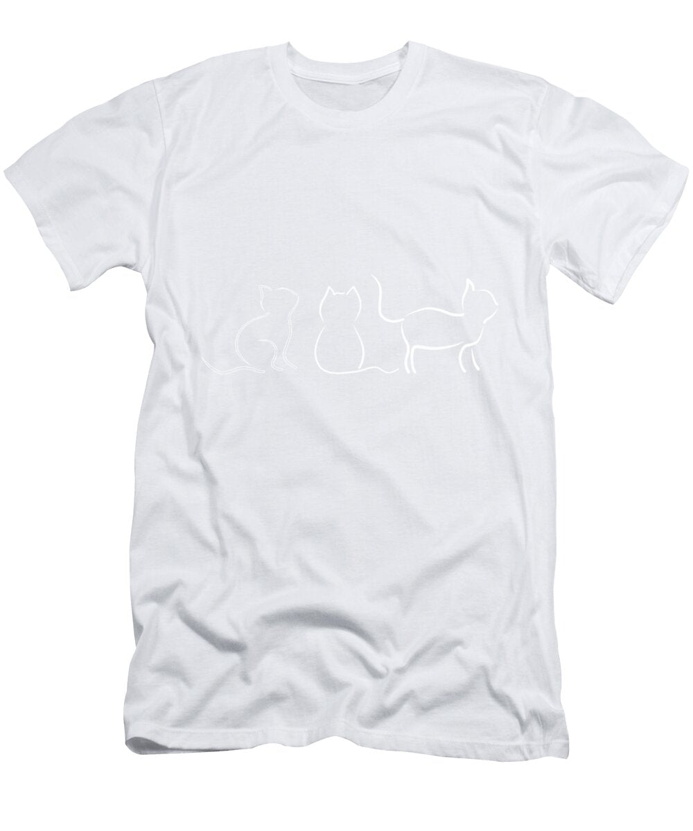 Cats Lineart Silhouette Drawing Vintage Vintage Rosie Riley T-Shirt