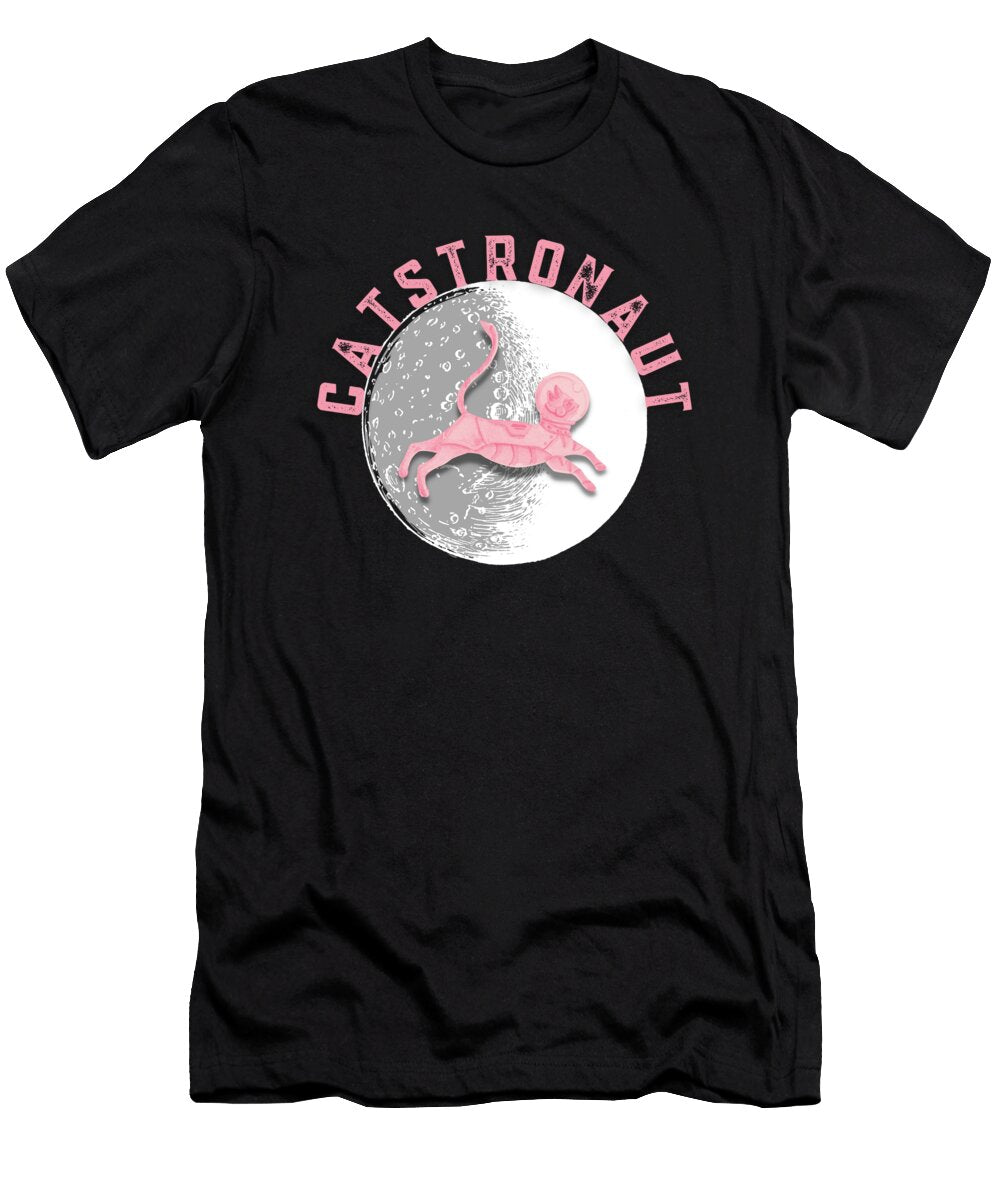 Catstronaut Pink Cat on Moon Cute Space Cat Ellipsis Concepts T-Shirt