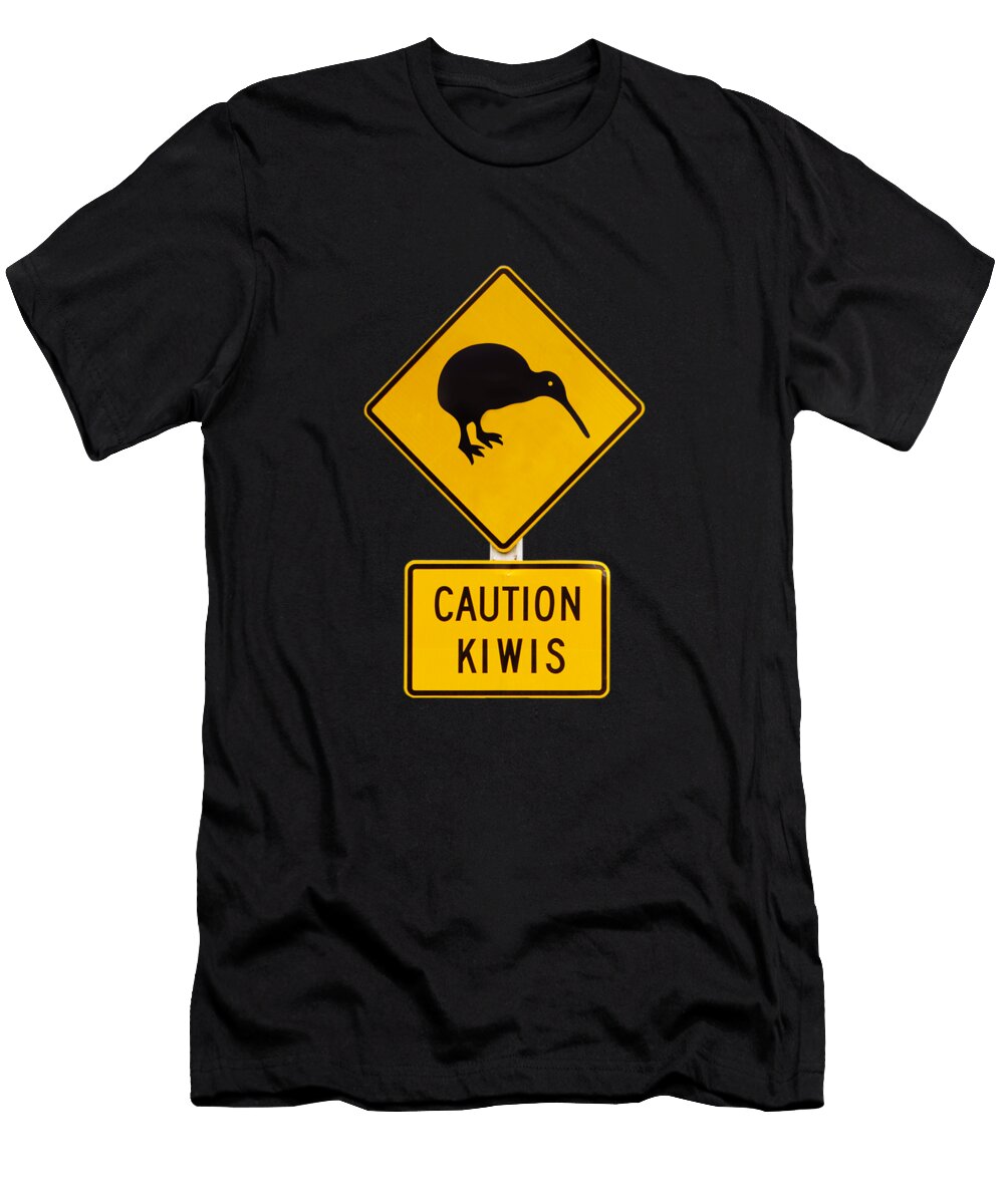 Caution Kiwis Road Sign Delphimages Photo Creations T-Shirt