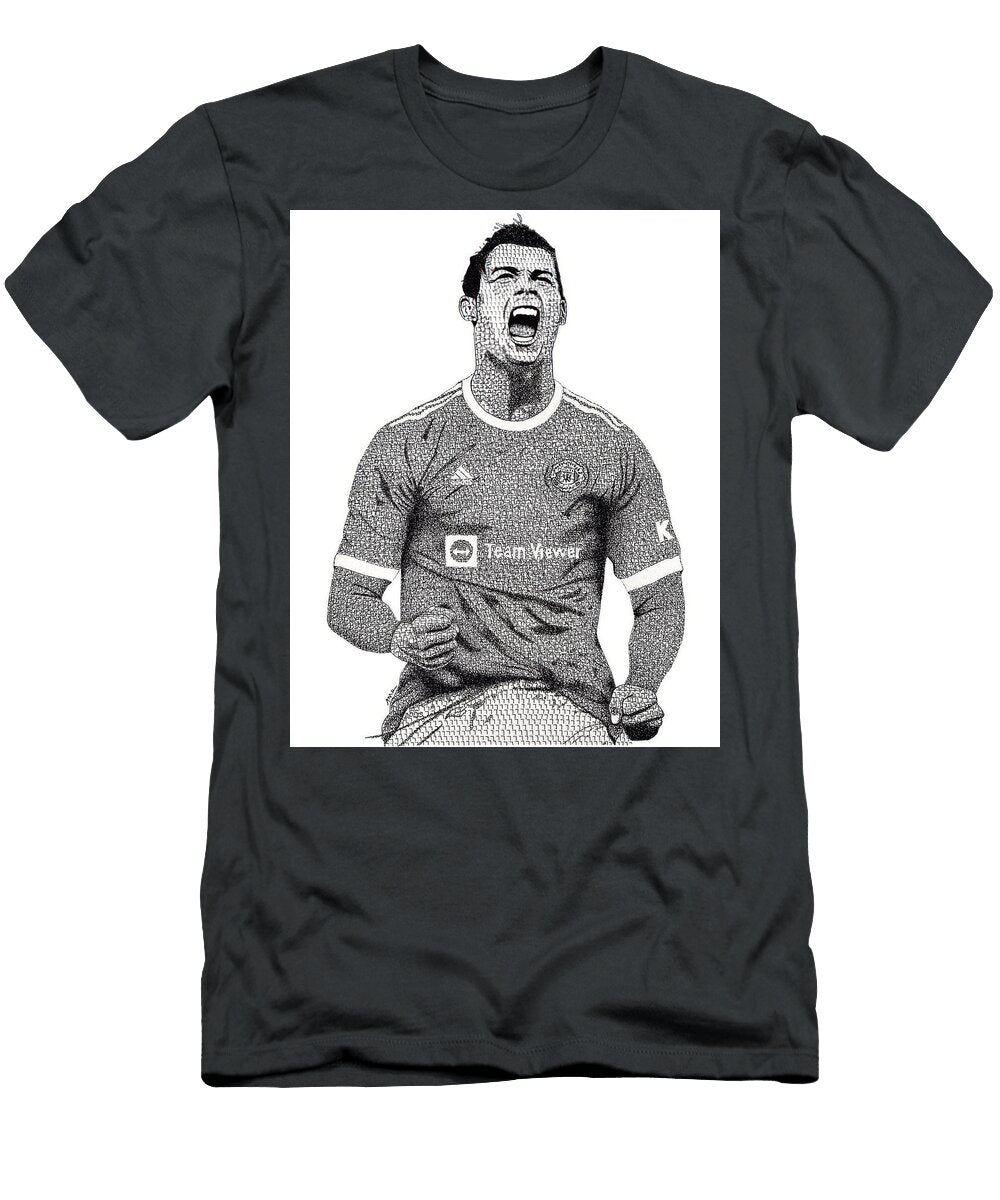 Celebratory Football Player with Detailed Dotwork Elma Small T-Shirt
