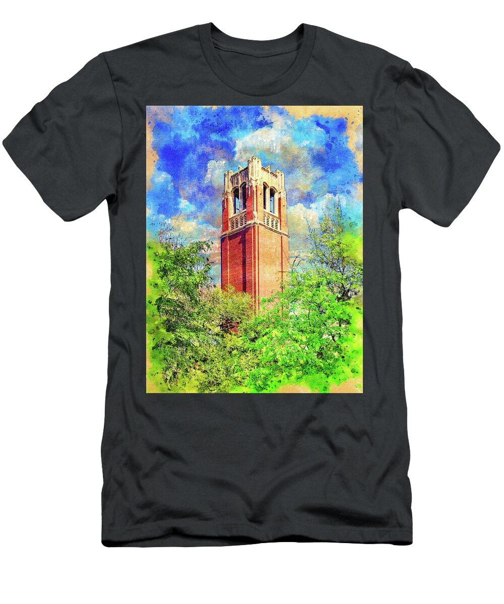 Century Tower of the University of Florida Campus in Gainesville Florida Digital Painting Nicko Prints T-Shirt