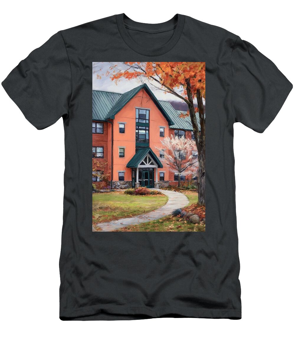 Charming Autumn Campus Building Canvas College Hollie Love T-Shirt