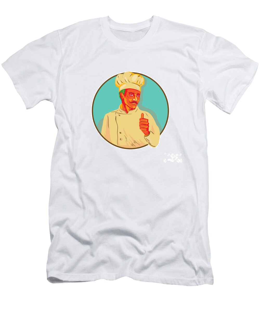 Chef with Mustache Thumbs Up Circle Wpa Aloysius Patrimonio T-Shirt