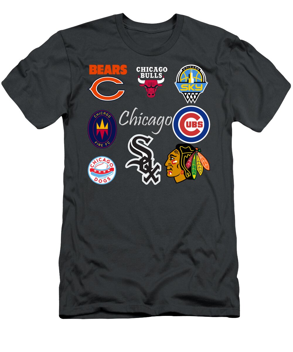 Chicago Professional Sport Teams Collage Movie Poster Prints T-Shirt