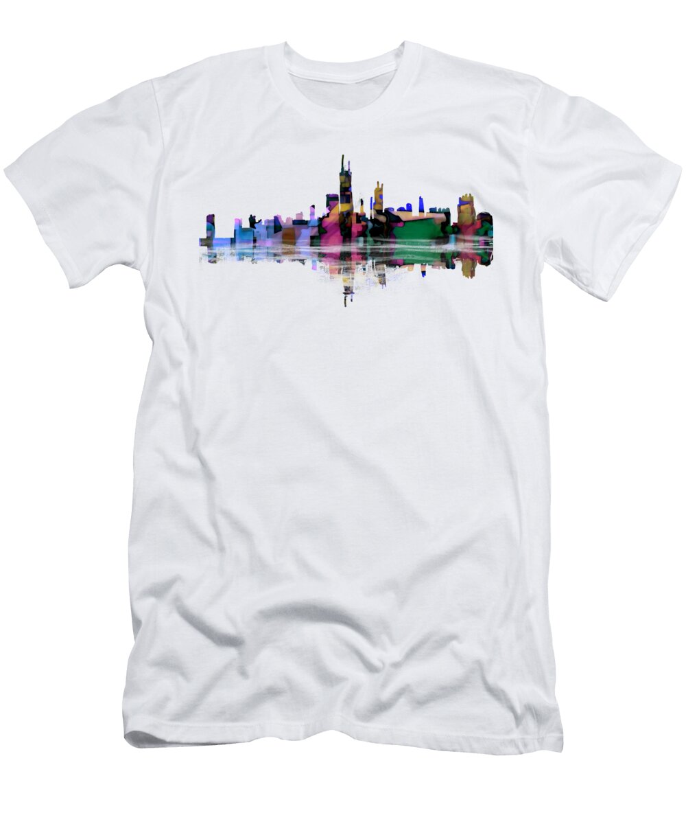 Chicago Skyline Abstract Eileen Backman T-Shirt