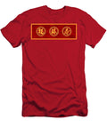 Chinese Calligraphy Good Fortune Prosperity and Longevity Red Ba Jit Lim T-Shirt