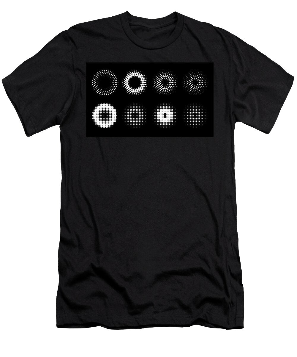 Circle Retro Halftone Pattern Background Set Design Tony Rubino T-Shirt
