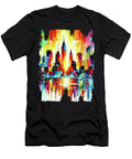 City of Nowhere Abstract City Silhouette in a Firework of Colors Eric Nagel T-Shirt