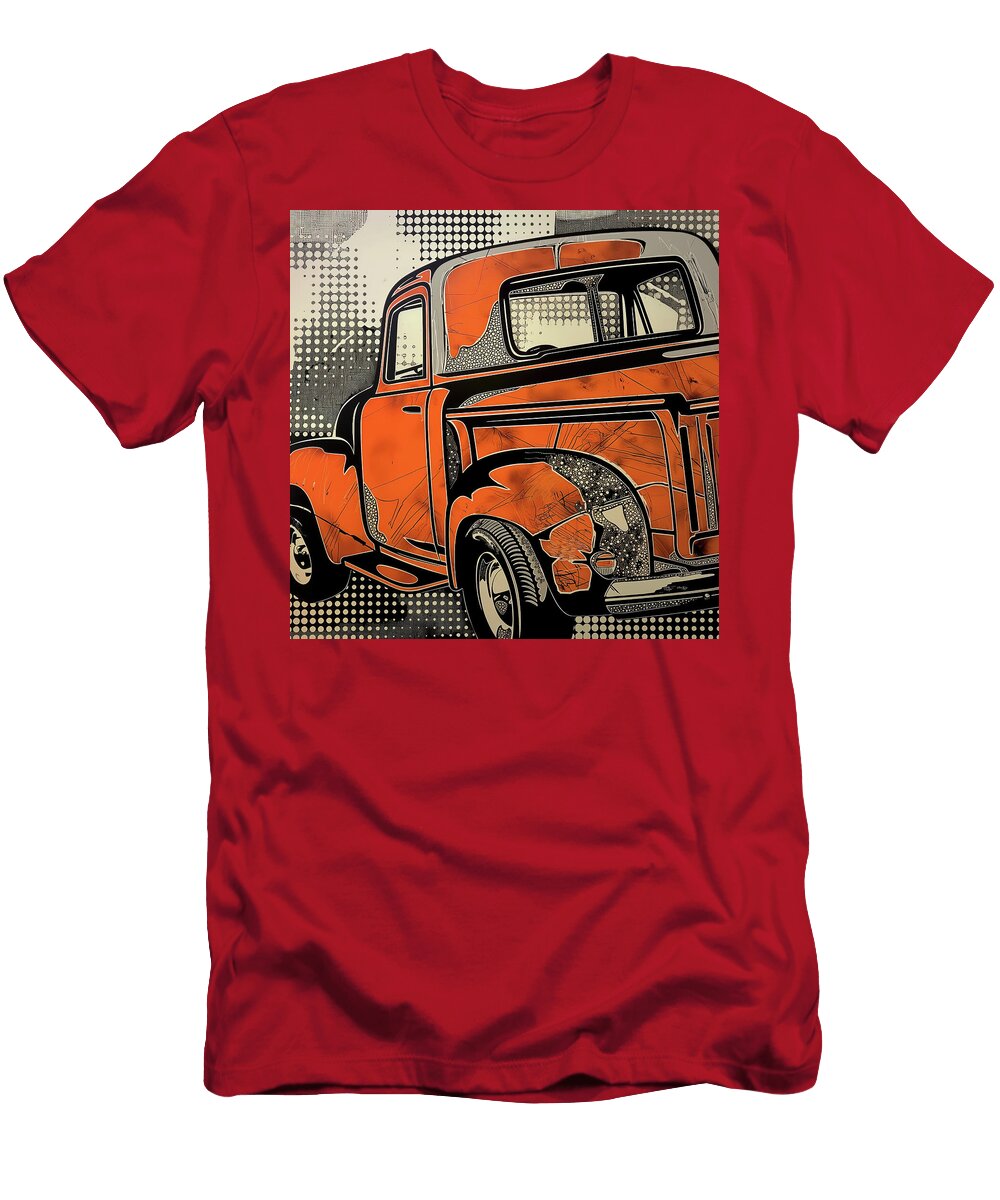 Classic Orange Pickup Comic Book Art 50 Mad Paperairplanes T-Shirt
