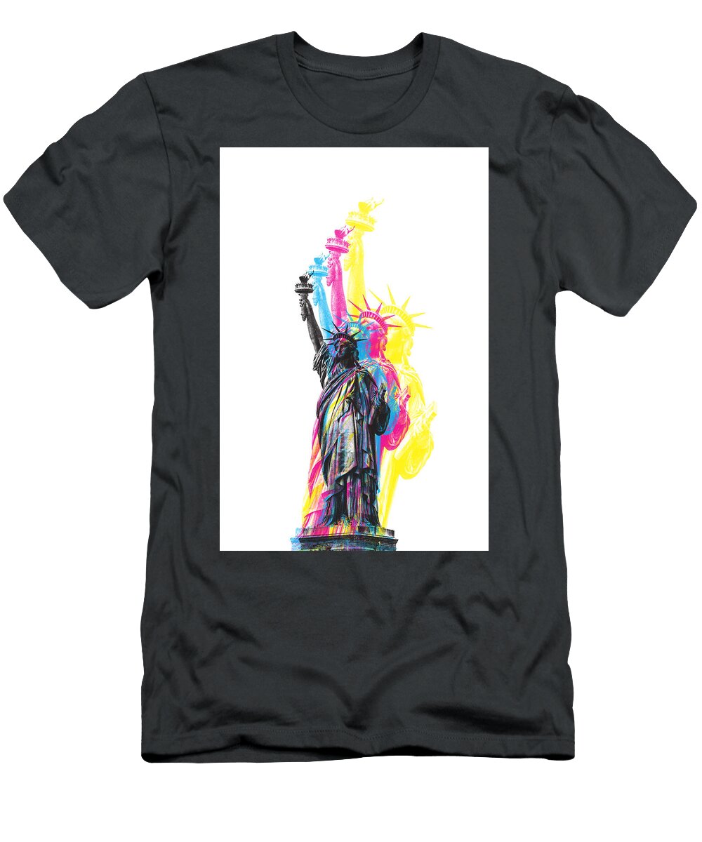 Cmyk Artwork of Lady Statue of Liberty Andrew Kelsall T-Shirt
