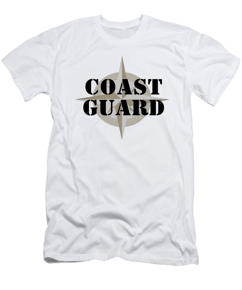 Coast Guard Emblem on Black Background Milar Style T-Shirt