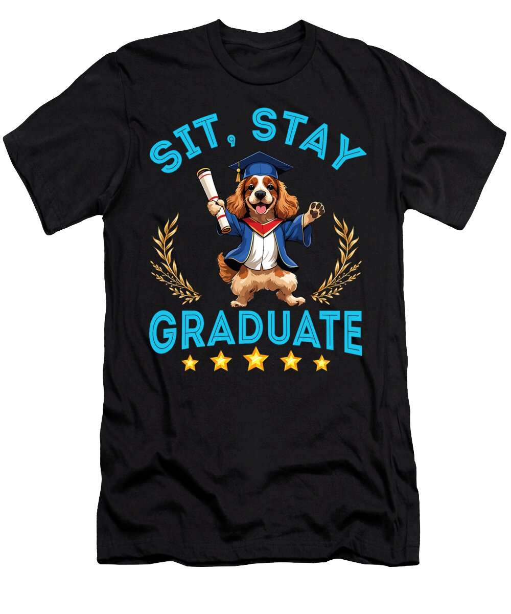 Cocker Spaniel Dog Senior Sit Stay Graduate Love Sophie Eleanor T-Shirt