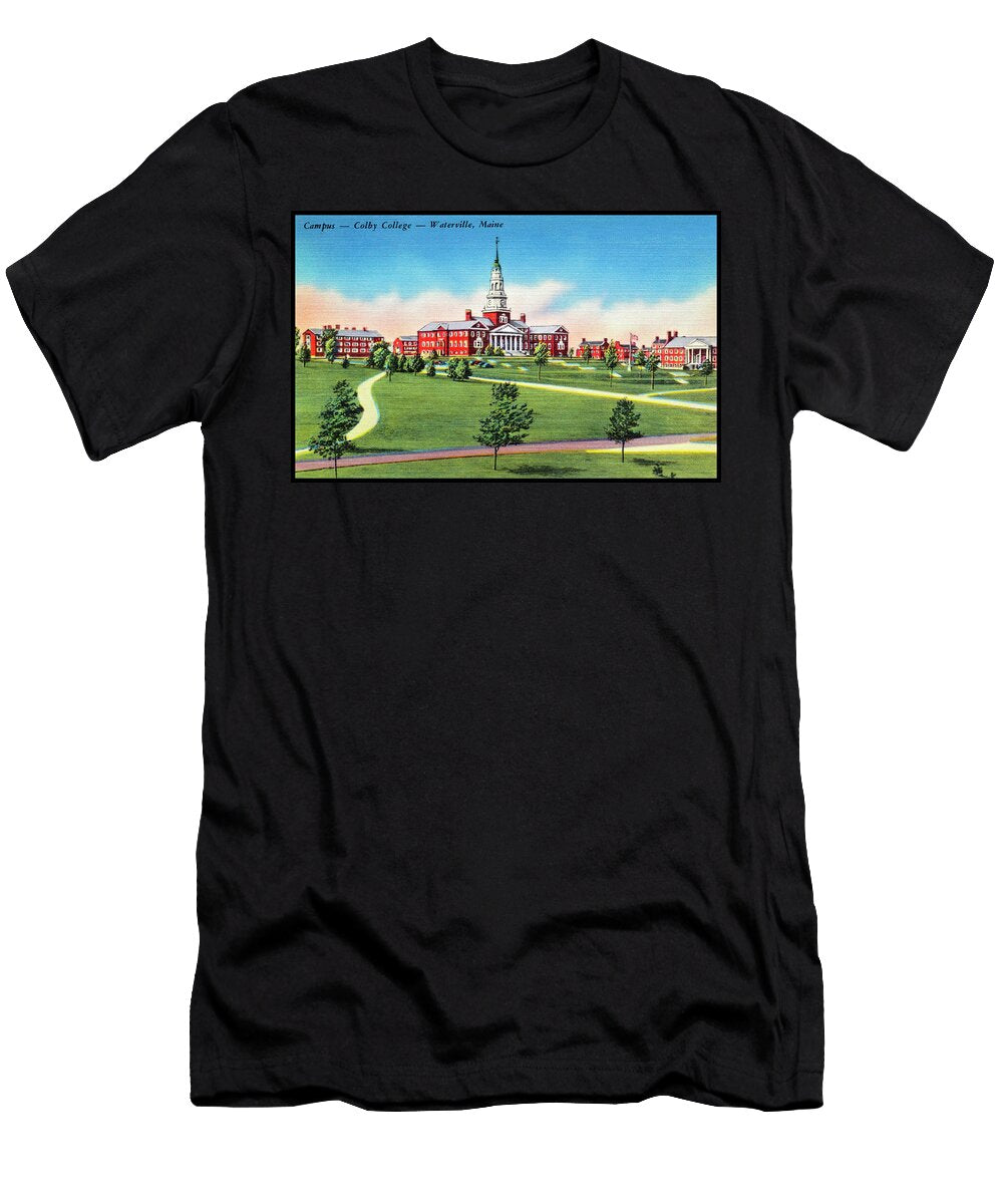 Colby College Campus Waterville Maine Retro Vintage Poster Carol Japp T-Shirt