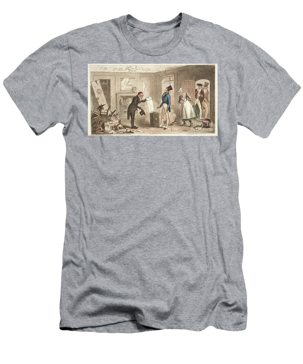 College Comforts a Freshman Taking Possession of His Rooms From the English Spy 1824 Isaac Robert Cruikshank T-Shirt