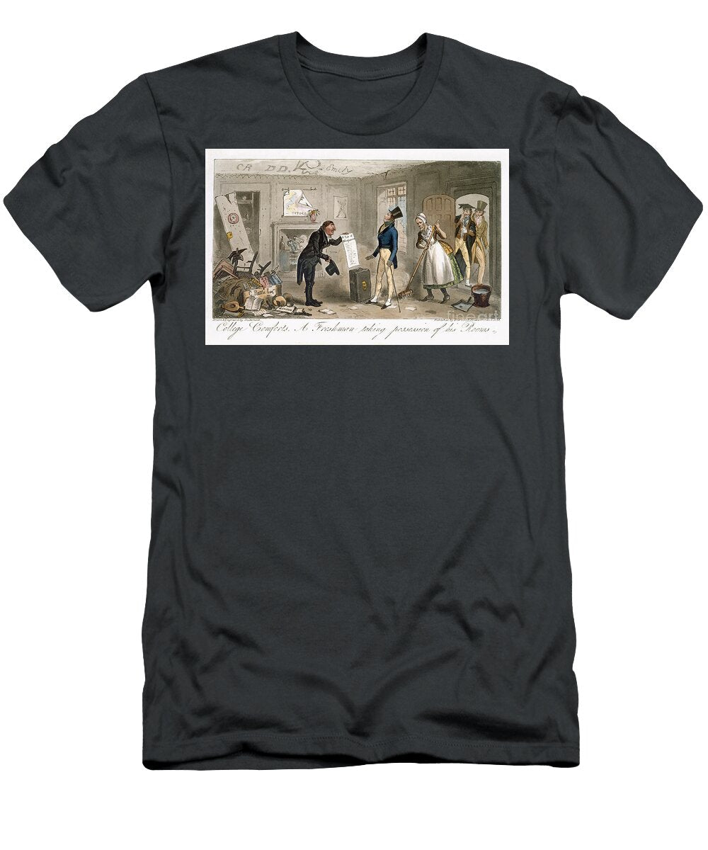 College Comforts a Freshman Taking Possession of His Rooms From the English Spy By Charles Molloy Westmacott 1788 1868 Isaac Robert Cruikshank T-Shirt