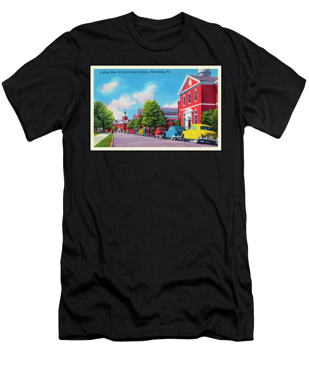 College Row Virginia State College Petersburg Virginia Retro Vintage Poster Carol Japp T-Shirt