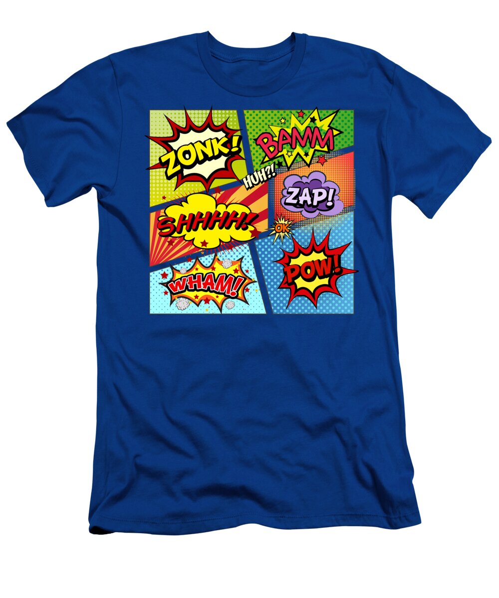 Colorful Comic Book Action Panels Alondra Hanley T-Shirt