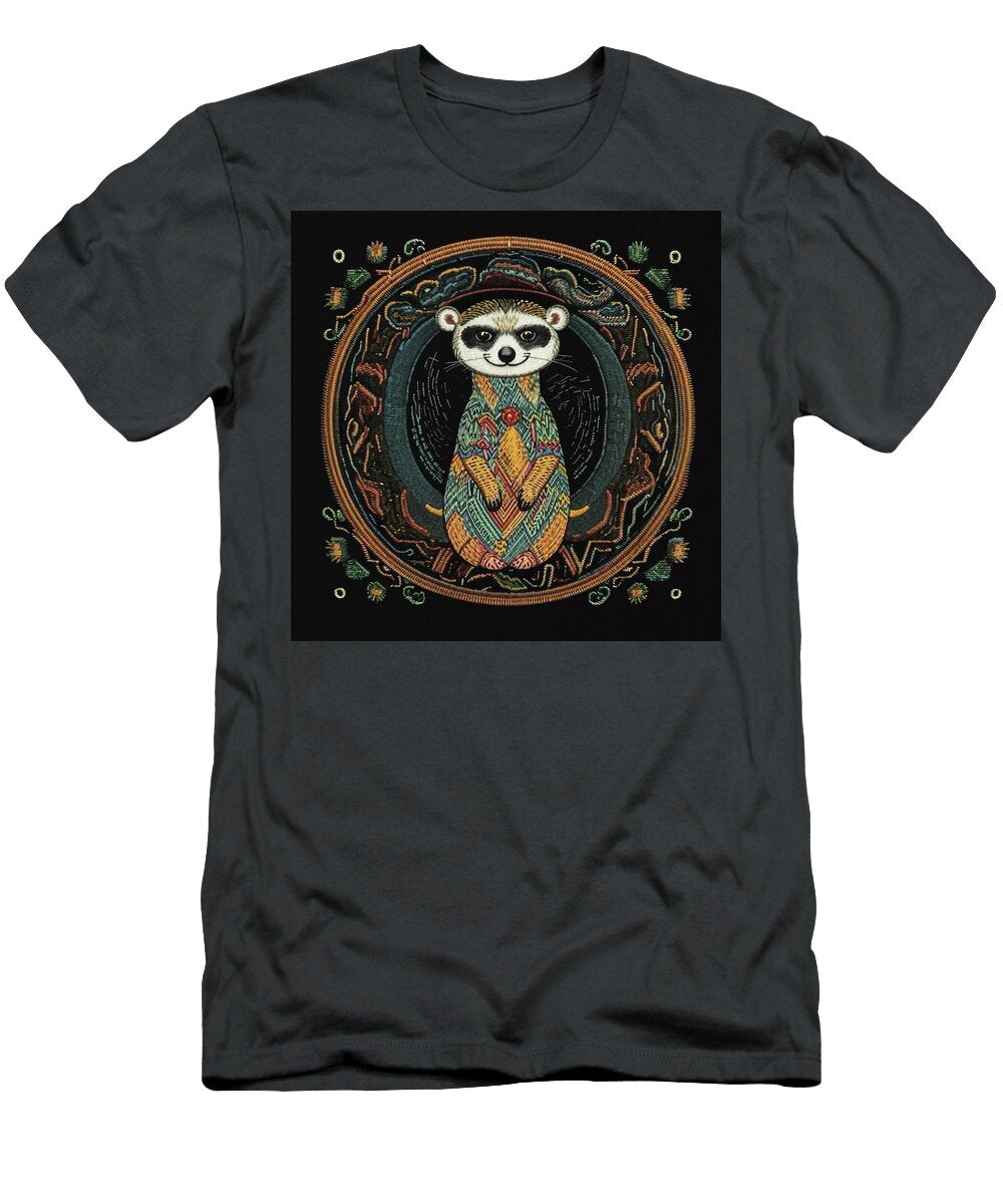 Colorful Meerkat Embroidered Design Masha Batkova T-Shirt