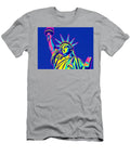 Colorful Statue of Liberty Pop Art Style Statue of Liberty Vibrant Neon Colors Halftone Dots Andy Wa Eliana Haines T-Shirt