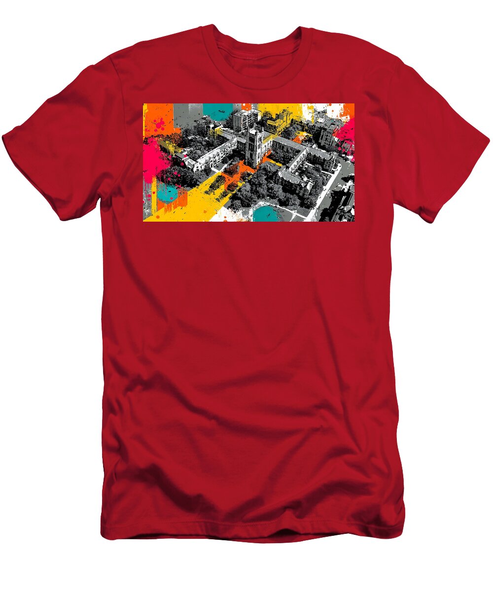 Colorful University of Chicago Illinois Campus Historic Urban Cityscape Hollie Love T-Shirt
