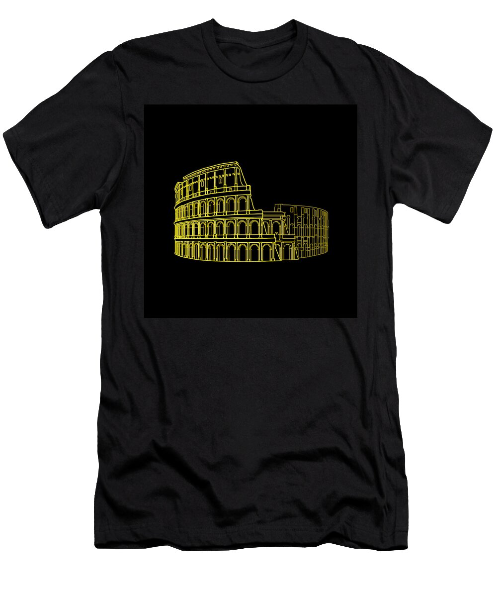 Colosseum in Gold Quantum Artistry T-Shirt