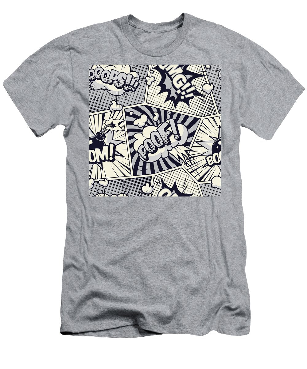 Comic Monochrome Seamless Pattern Tony Rubino T-Shirt