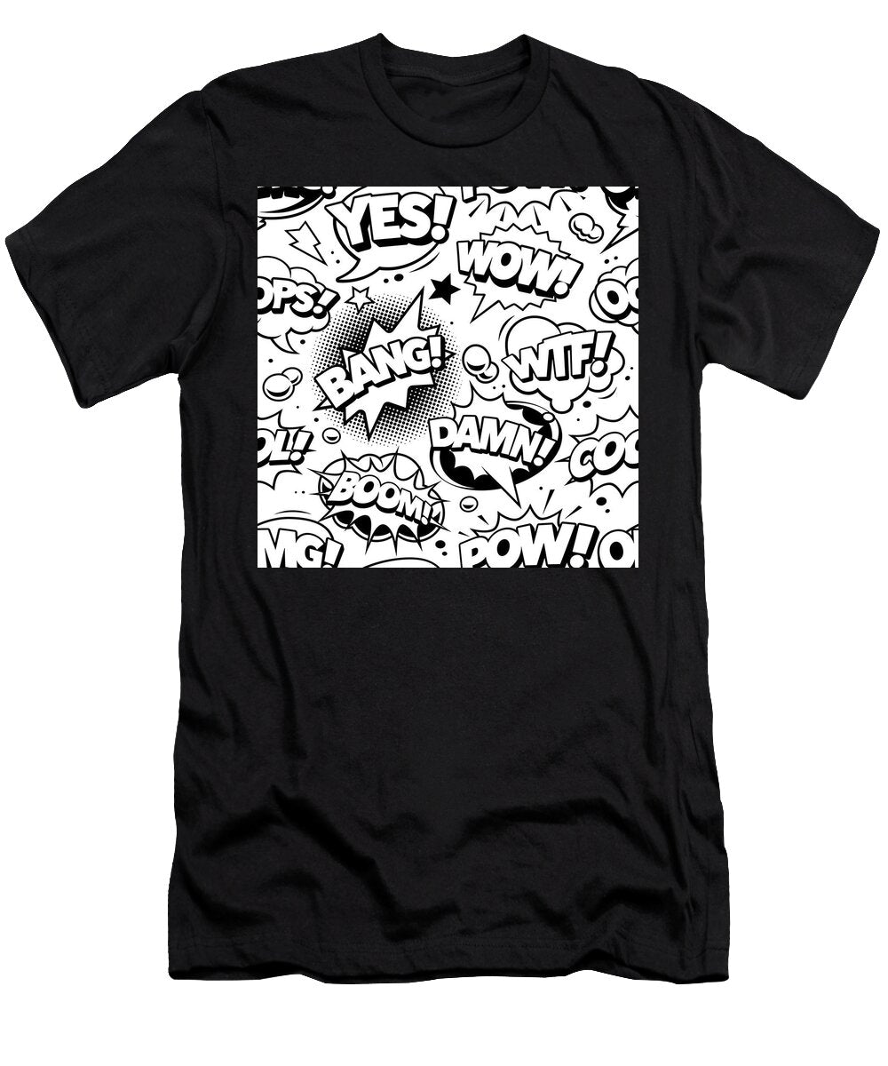 Comic Pop Art Seamless Pattern Rhandz Ballesteros T-Shirt