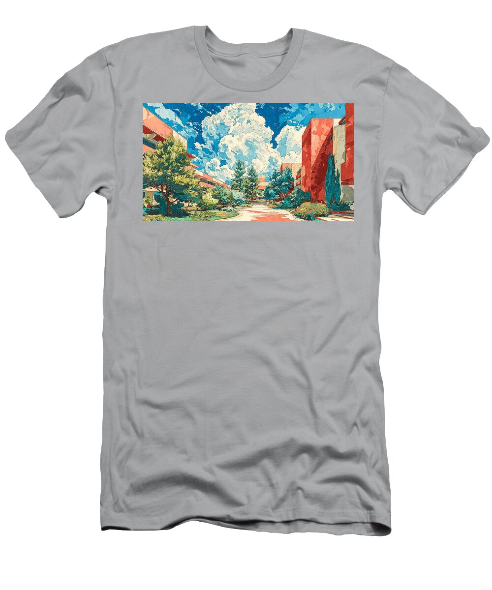 Complutense University of Madrids Ciudad Universitaria Campus Scene Colorful Buildings Annabel Gallagher T-Shirt