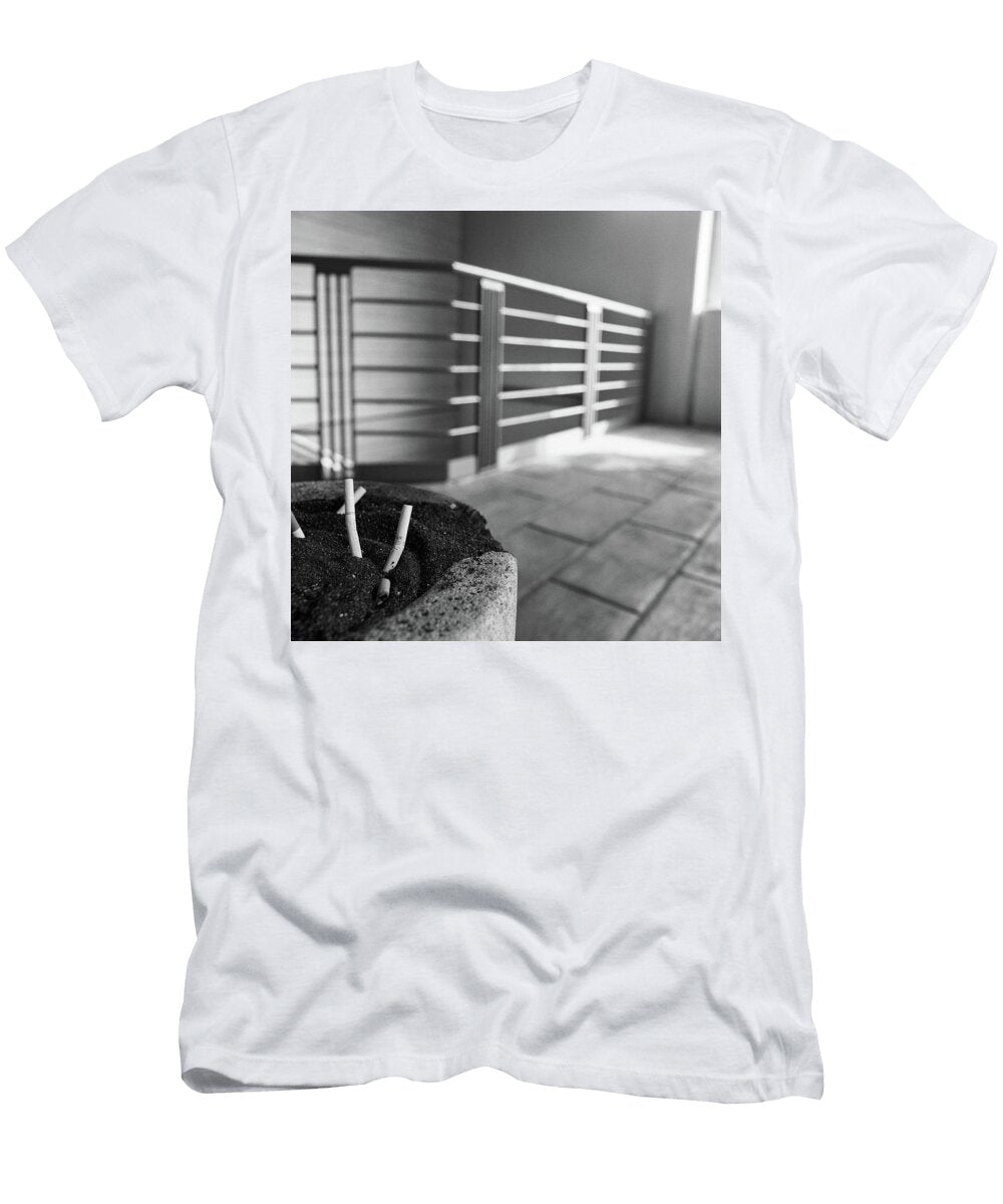 Concrete Ashtray Close Up Cigarette Butts Yopedro T-Shirt