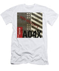 Contemporary Abstract Industrial Art Distressed Metal Black and Grey Stripes Studio Grafiikka T-Shirt