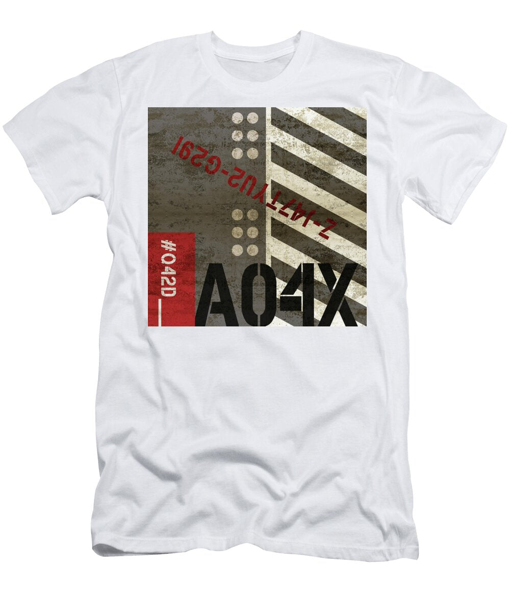 Contemporary Abstract Industrial Art Distressed Metal Black and Grey Stripes Studio Grafiikka T-Shirt