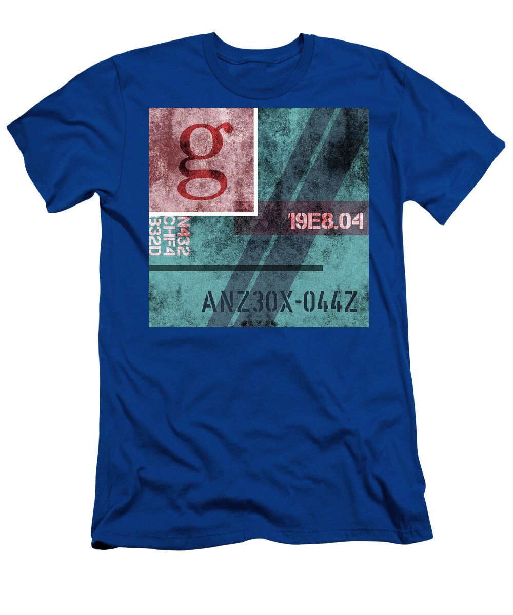 Contemporary Abstract Industrial Art Distressed Metal Blue and Pink Studio Grafiikka T-Shirt