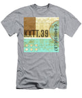 Contemporary Abstract Industrial Art Distressed Metal Blue and Sand Studio Grafiikka T-Shirt