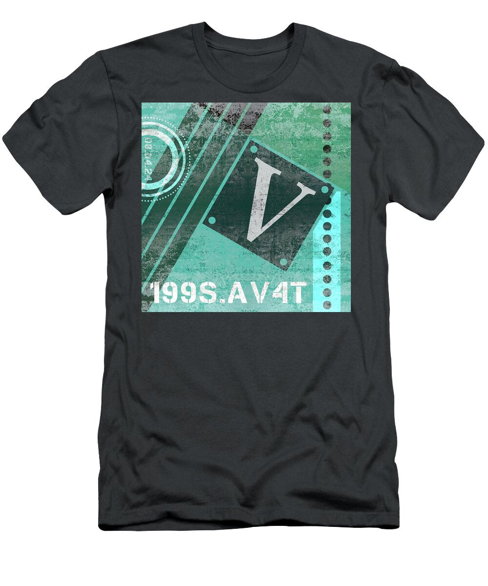 Contemporary Abstract Industrial Art Distressed Metal Olive Green Studio Grafiikka T-Shirt