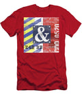 Contemporary Abstract Industrial Art Distressed Metal Red and Blue Stripes Studio Grafiikka T-Shirt