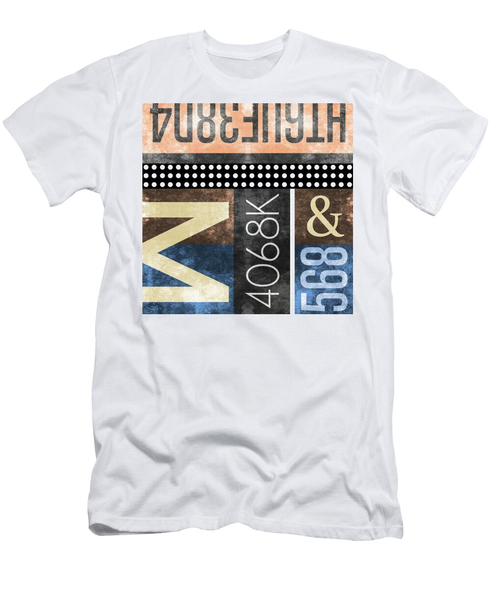 Contemporary Abstract Industrial Art Distressed Metal Typographic Studio Grafiikka T-Shirt