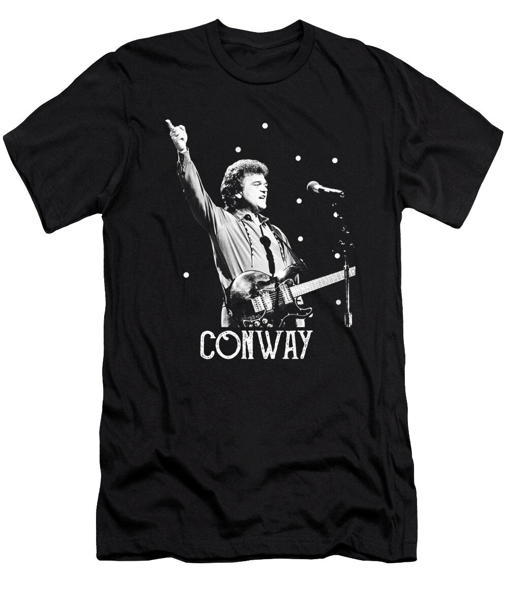 Conway Twitty White Stencil Cynthia Pottorff T-Shirt