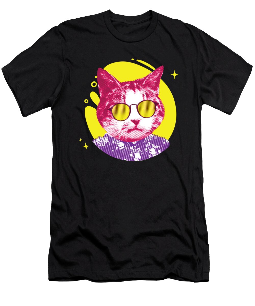 Cool Cat Halftone Cat with Sunglasses Colorful Designed By Vexels T-Shirt
