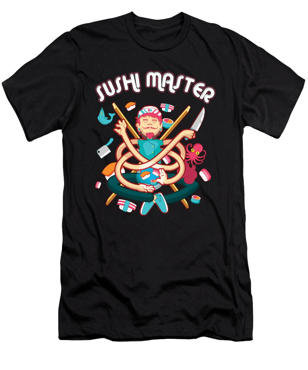 Cool Sushi Chef Sushi Master Senior Itamae Japanese Food Chef Thomas Larch T-Shirt
