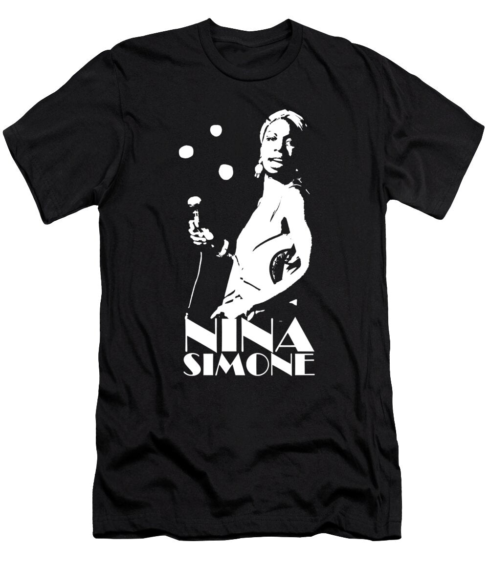 Courageous Passion Nina Goddam Simone White Stencil Cute Gifts Ezone Prints T-Shirt