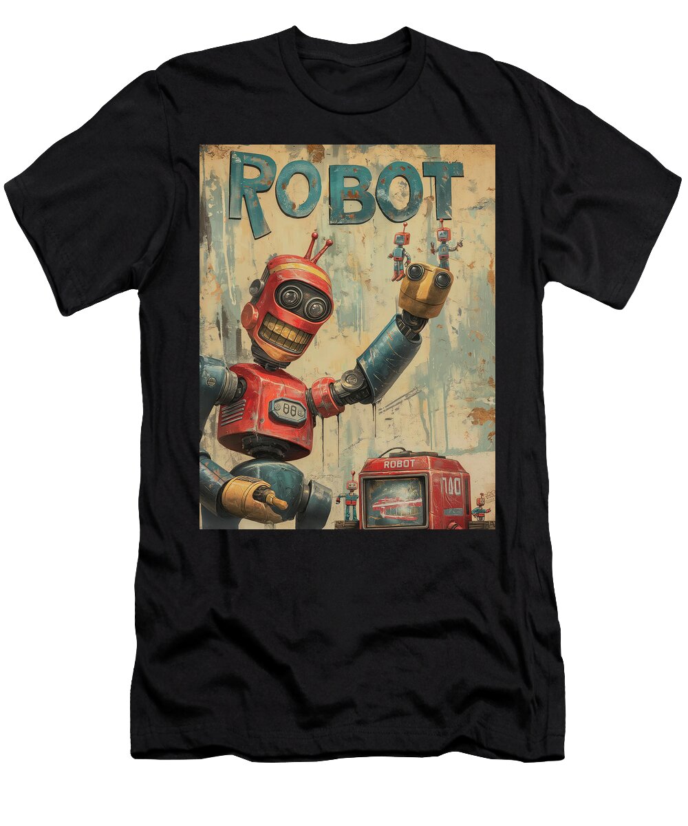 Crazy Robot Mad Comic Book Cover 55 Mad Paperairplanes T-Shirt