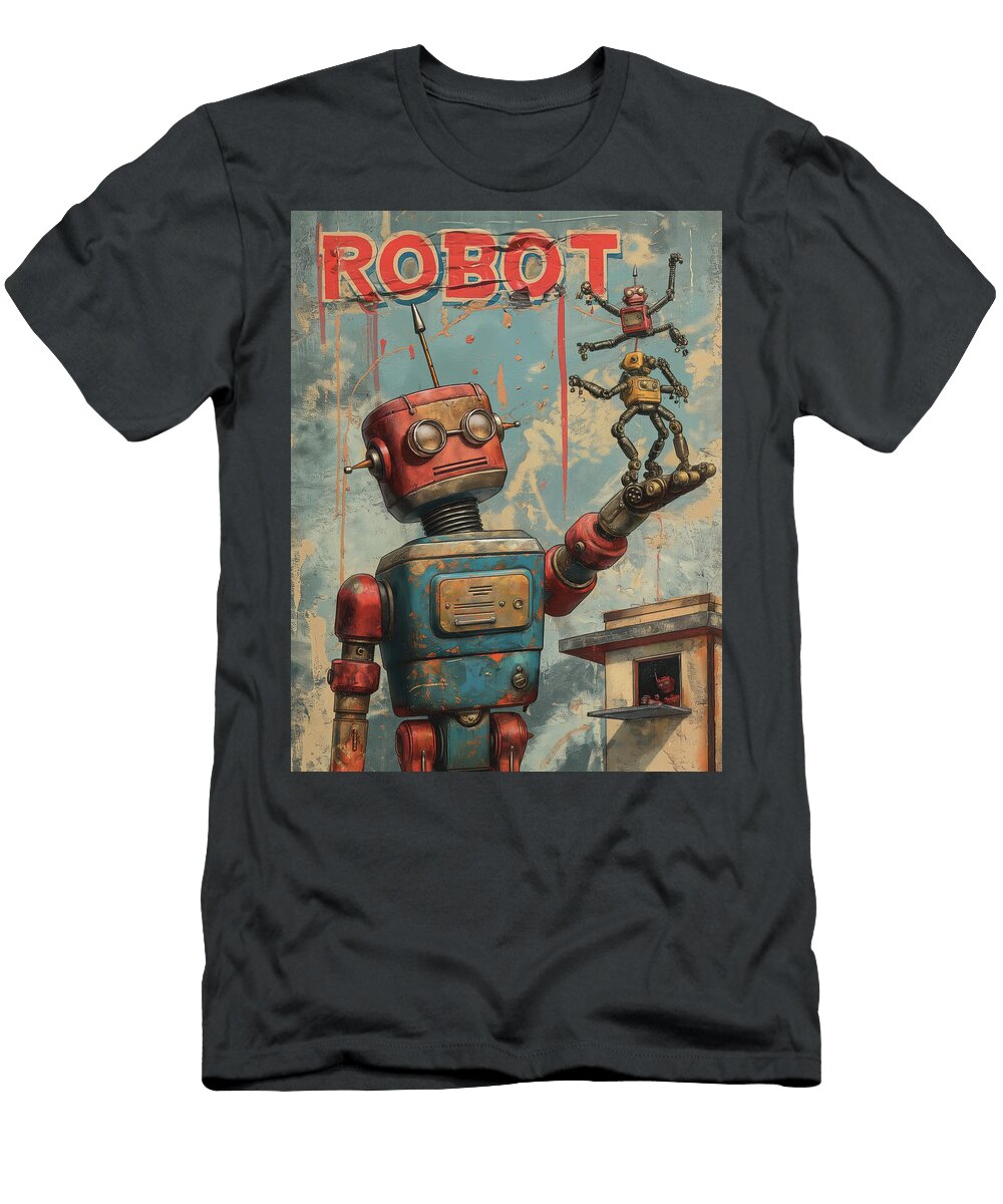Crazy Robot Mad Comic Book Cover 66 Mad Paperairplanes T-Shirt