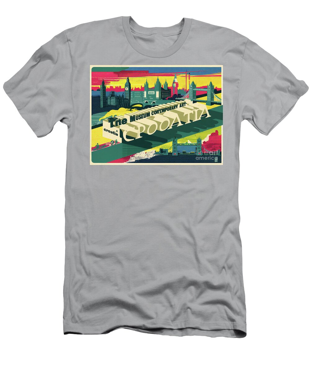 Croatia the Museum of Contemporary Art Vintage Eldre Delvie T-Shirt