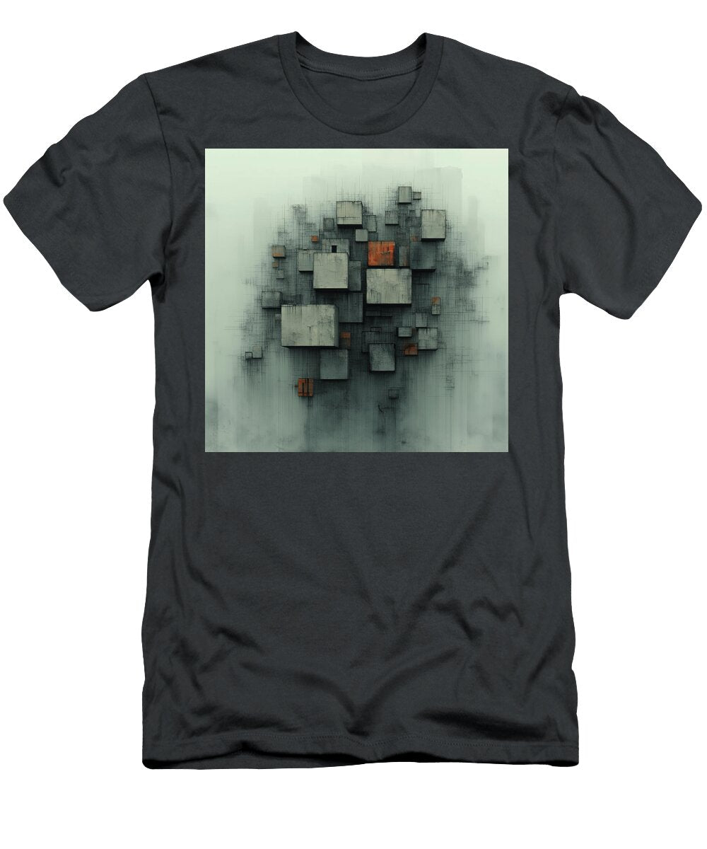 Cubist Squares Line Art Gra 27 Yo Pedro T-Shirt