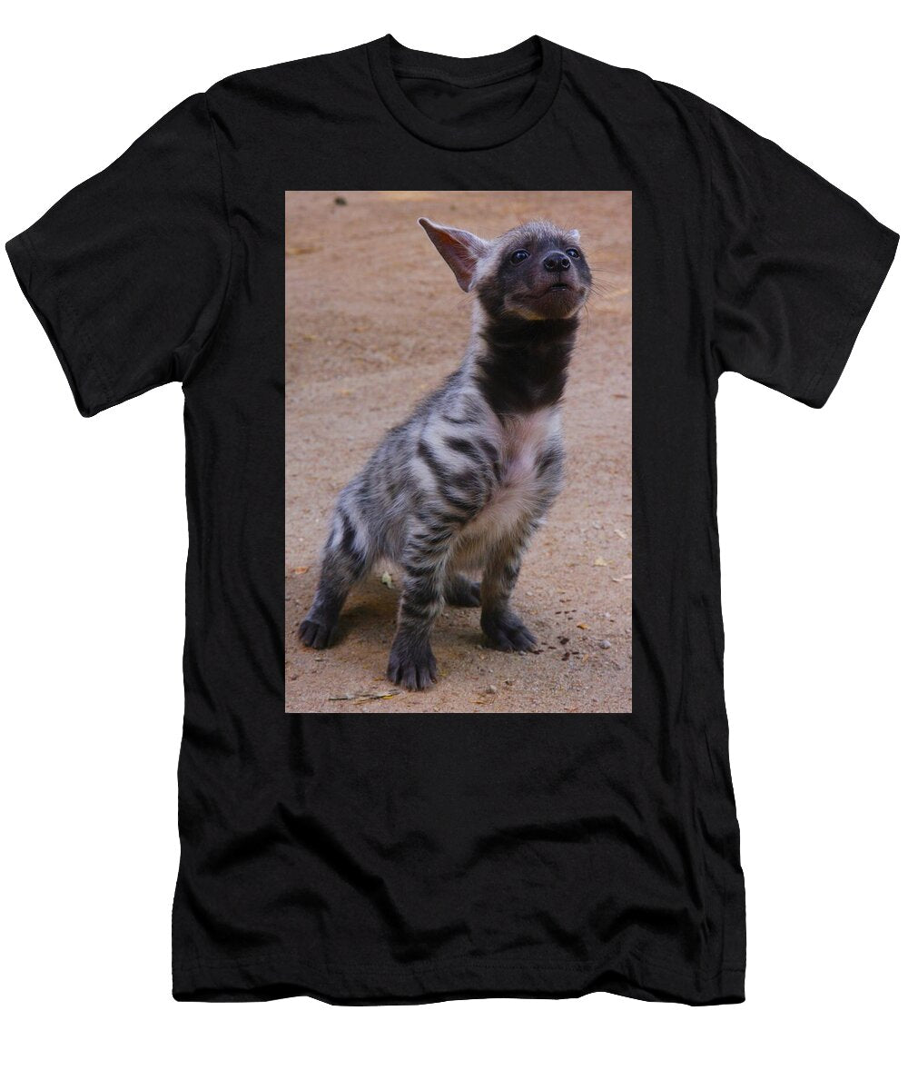 Curious Striped Hyena in the Wild Brittney Powers T-Shirt