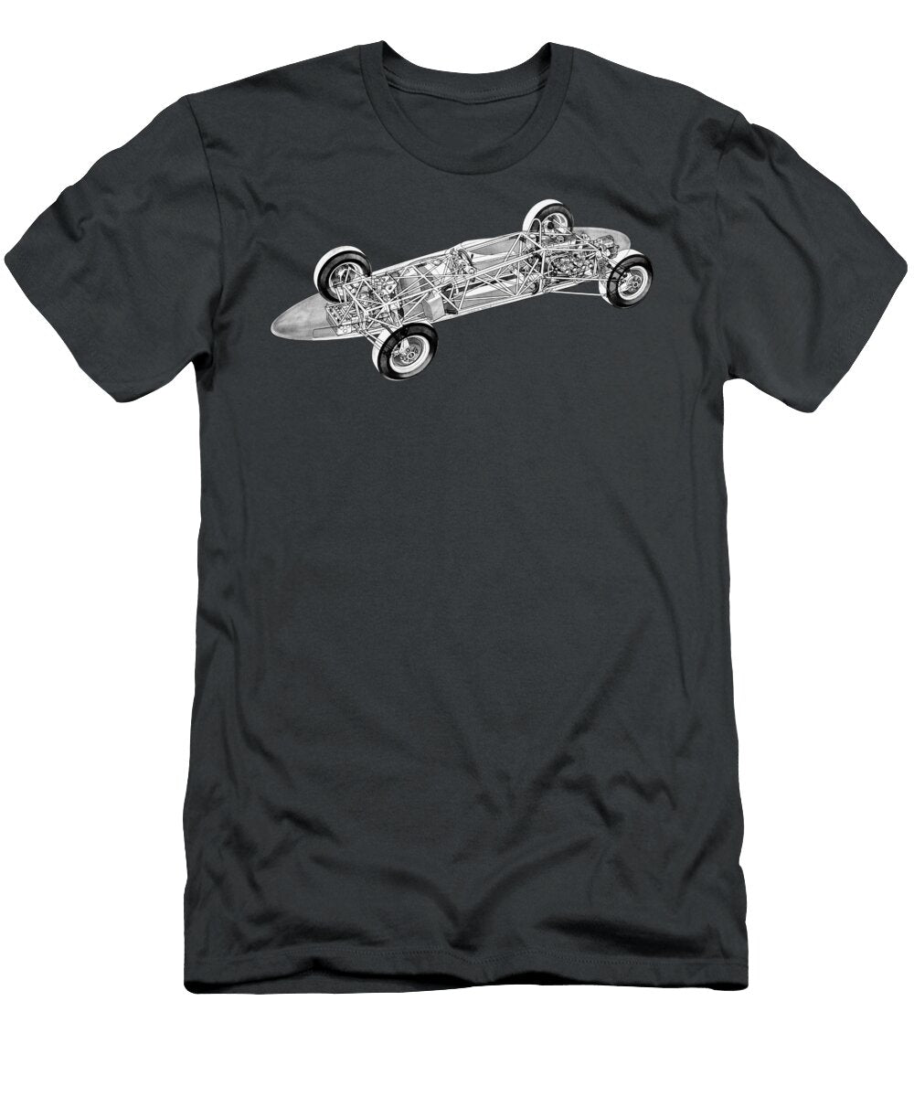 Cutaway Art British Formula Junior Racing Car Gemini Mk 4 Vladyslav Shapovalenko T-Shirt