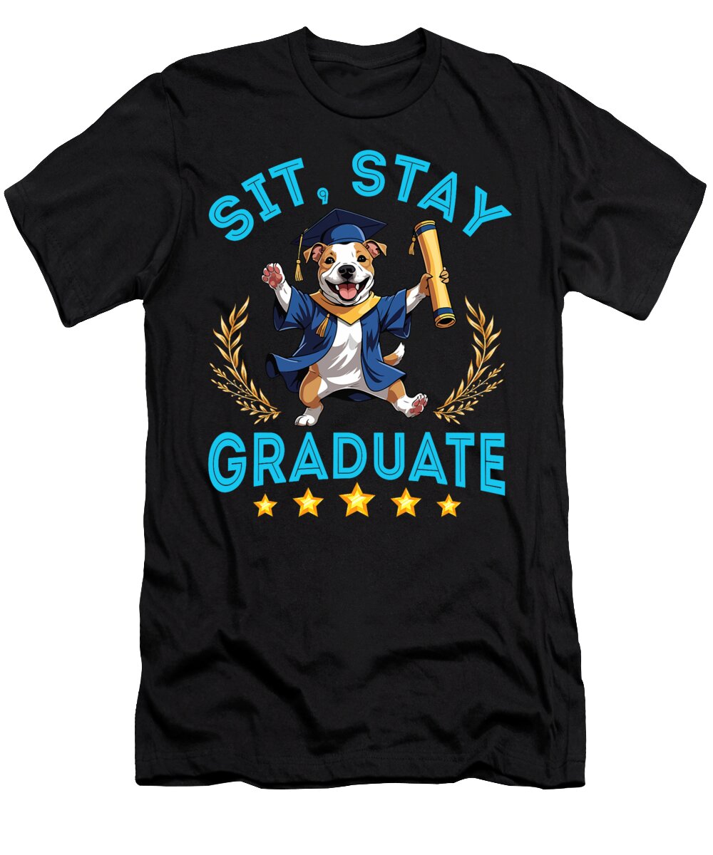 Cute Bulldog Senior Dad Mom Sit Stay Graduate Sophie Eleanor T-Shirt